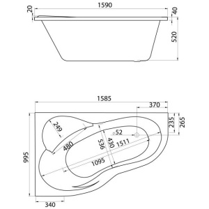 Акриловая ванна Santek Ибица XL 160x100 1.WH11.2.036 левая