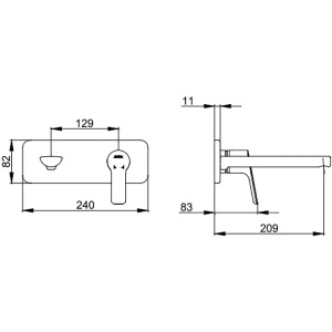 Купить Смеситель для раковины E.C.A. Luna 102867606EX-K в Москве с доставкой Смеситель для раковины E.C.A. Luna 102867606EX-K