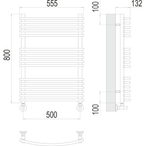 Полотенцесушитель водяной Terminus Марио П16 500х800