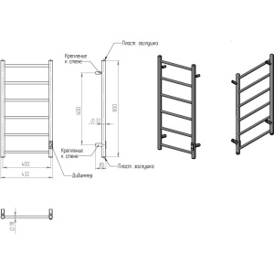 Купить Полотенцесушитель электрический Двин J Neo 80х40, матовое золото в Москве с доставкой Полотенцесушитель электрический Двин J Neo 80х40, матовое золото