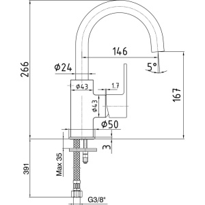 Смеситель для раковины E.C.A. Nita 102188036EX