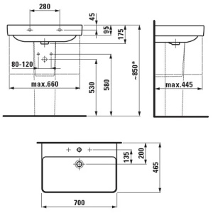 Купить Раковина подвесная Laufen Pro S 70 8.1096.7.000.104.1 белая в Москве с доставкой Раковина подвесная Laufen Pro S 70 8.1096.7.000.104.1 белая