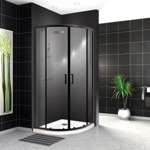 Купить Душевой уголок BelBagno Uno -195 R 2 100 C Nero профиль черный, стекло прозрачное в Москве с доставкой Душевой уголок BelBagno Uno -195 R 2 100 C Nero профиль черный, стекло прозрачное