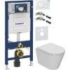Комплект Унитаз подвесной Bauedge Bau Nimb Hurricane3 безободковый, с микролифтом, белый + Крепления Geberit Duofix 111.815.00.1 к стене + Шумоизоляция + Инсталляция UP 320 111.300.00.5 + Кнопка Sigma 01 115.770.11.5 белая