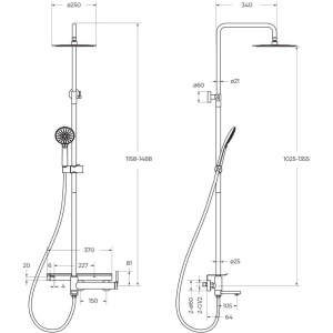 Душевая стойка BelBagno Etna ETN-VSCM-IN сатин