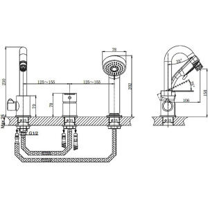 Смеситель на борт ванны Rush Tenerife TE2835-333