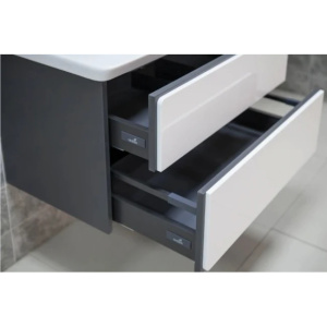 Купить Тумба под раковину Roca Ronda 70 ZRU9302964 белый глянец, антрацит в Москве с доставкой Тумба под раковину Roca Ronda 70 ZRU9302964 белый глянец, антрацит