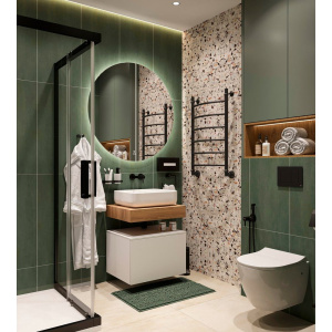 Мебель для ванной STWORKI Ольборг 60 столешница дуб французский, без отверстий, с тумбой 60, с раковиной STWORKI Soul 1 белой