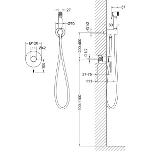 Гигиенический душ Timo Saona 2389/03SM со смесителем, С ВНУТРЕННЕЙ ЧАСТЬЮ, черный