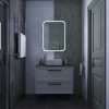 Зеркало-шкаф STWORKI Алта 60 с LED подсветкой и часами, арт, прямоугольное, сенсорное управление