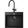 Комплект Мойка кухонная Ulgran U-104 -308 черная + Смеситель Domaci Равенна DCB 3015 черный, с гибким изливом