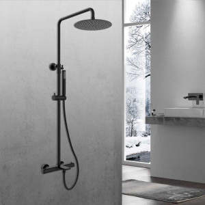 Душевая стойка Vincea Vogue VSFS-1V1TMB с термостатом, черная