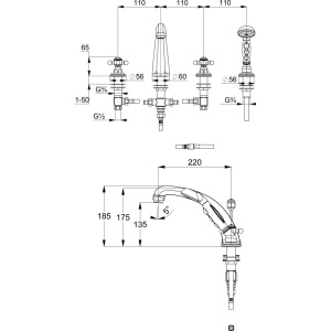 Смеситель на борт ванны Kludi 1926 515240520 хром