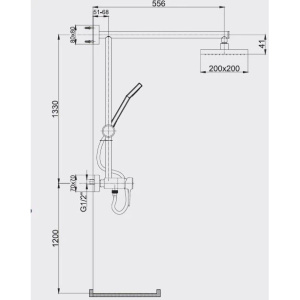 Душевая стойка E.C.A. Caro 102154006EX хром