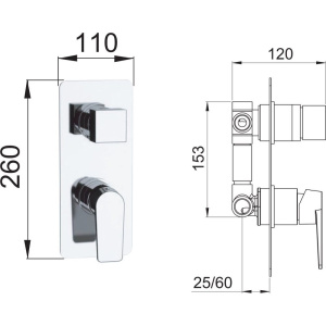 Смеситель для ванны с душем Remer Dream D93 С ВНУТРЕННЕЙ ЧАСТЬЮ
