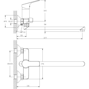 Универсальный смеситель Rossinka RS29 -33
