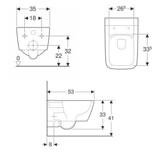 Купить Унитаз подвесной Geberit iCon Square 201950000 безободковый в Москве с доставкой Унитаз подвесной Geberit iCon Square 201950000 безободковый