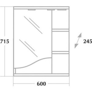 Купить Зеркало-шкаф Onika Виола L 60 с подсветкой в Москве с доставкой Зеркало-шкаф Onika Виола L 60 с подсветкой