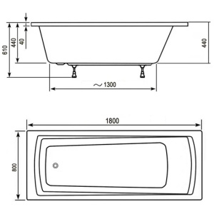 Акриловая ванна Ravak Domino Plus 180x80 C651R00000 белая