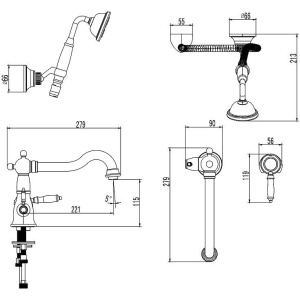 Смеситель на борт ванны Lemark Villa LM4847C