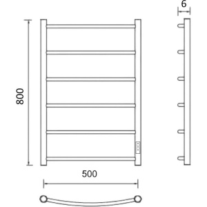 Купить Полотенцесушитель электрический Маргроид Вид 4 СНШ 80x50 R черный матовый в Москве с доставкой Полотенцесушитель электрический Маргроид Вид 4 СНШ 80x50 R черный матовый