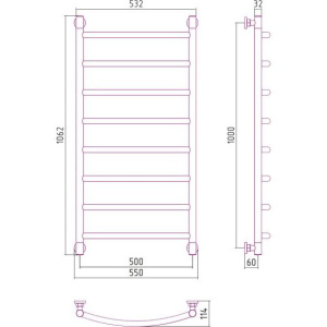 Купить Полотенцесушитель водяной Сунержа Галант + 100x50 в Москве с доставкой Полотенцесушитель водяной Сунержа Галант + 100x50