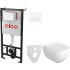 Комплект Унитаз подвесной VitrA Shift 7742B003-0075 белый глянцевый + Крышка DIWO Шифт 0405 с микролифтом + Инсталляция AlcaPlast AM101/1120-4:1 RU M570-0001 кнопка смыва белая