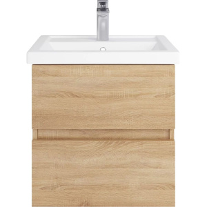 Тумба с раковиной SanStar Тоскана 50, дуб сонома светлый, раковина Kirovit Фостер 50