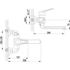 Смеситель для ванны с душем Lemark Luna LM4114C