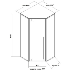 Душевой уголок Ceruttispa C3AW 90x90, профиль белый
