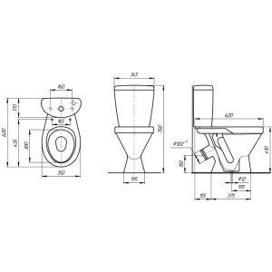 Унитаз-компакт Rosa Элегант зеленый декор