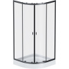 Душевой уголок AM.PM X-Joy Twin Slide W88E-205-090BT64 90x90, с поддоном, профиль черный