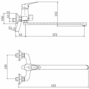 Универсальный смеситель Fashun A2213 хром
