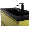 Тумба с раковиной Art&Max Bianchi 90 подвесная, оливковая, черная раковина
