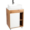 Мебель для ванной VIANT Бостон 60, напольная, дуб вотан, белая, раковина A63570