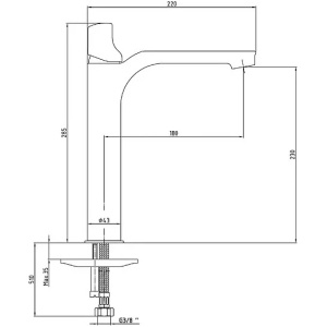 Купить Смеситель для раковины высокий E.C.A. Myra 104108984EX в Москве с доставкой Смеситель для раковины высокий E.C.A. Myra 104108984EX
