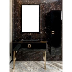 Шкаф-пенал Armadi Art Lucido подвесной, глянцевый черный