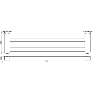 Полотенцедержатель Rush Thira TR36532В двойной