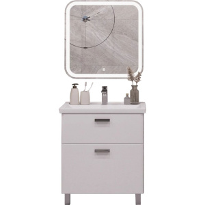 Мебель для ванной SanStar Gretta 60 напольная, белая, раковина Sanita luxe Fest 60