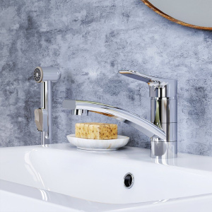 Купить Смеситель для раковины Damixa Jupiter 770230001 с гигиеническим душем, хром в Москве с доставкой Смеситель для раковины Damixa Jupiter 770230001 с гигиеническим душем, хром