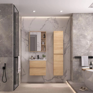 Мебель для ванной SanStar Тоскана 60 дуб сонома светлый, раковина Kirovit Фостер 60