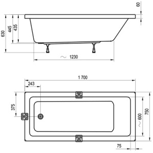 Акриловая ванна Ravak 10° 170х75 CA71000000 белая