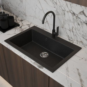 Купить Мойка кухонная Domaci Болонья М-39-002 черная в Москве с доставкой Мойка кухонная Domaci Болонья М-39-002 черная