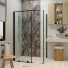 Душевой уголок Ceruttispa Premiata B 120-8 100x100, профиль черный