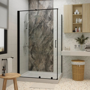 Душевой уголок Ceruttispa Premiata B 120-8 100x100, профиль черный