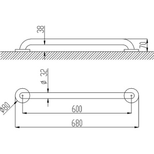 Поручень Nofer 15054.60.B 60 см