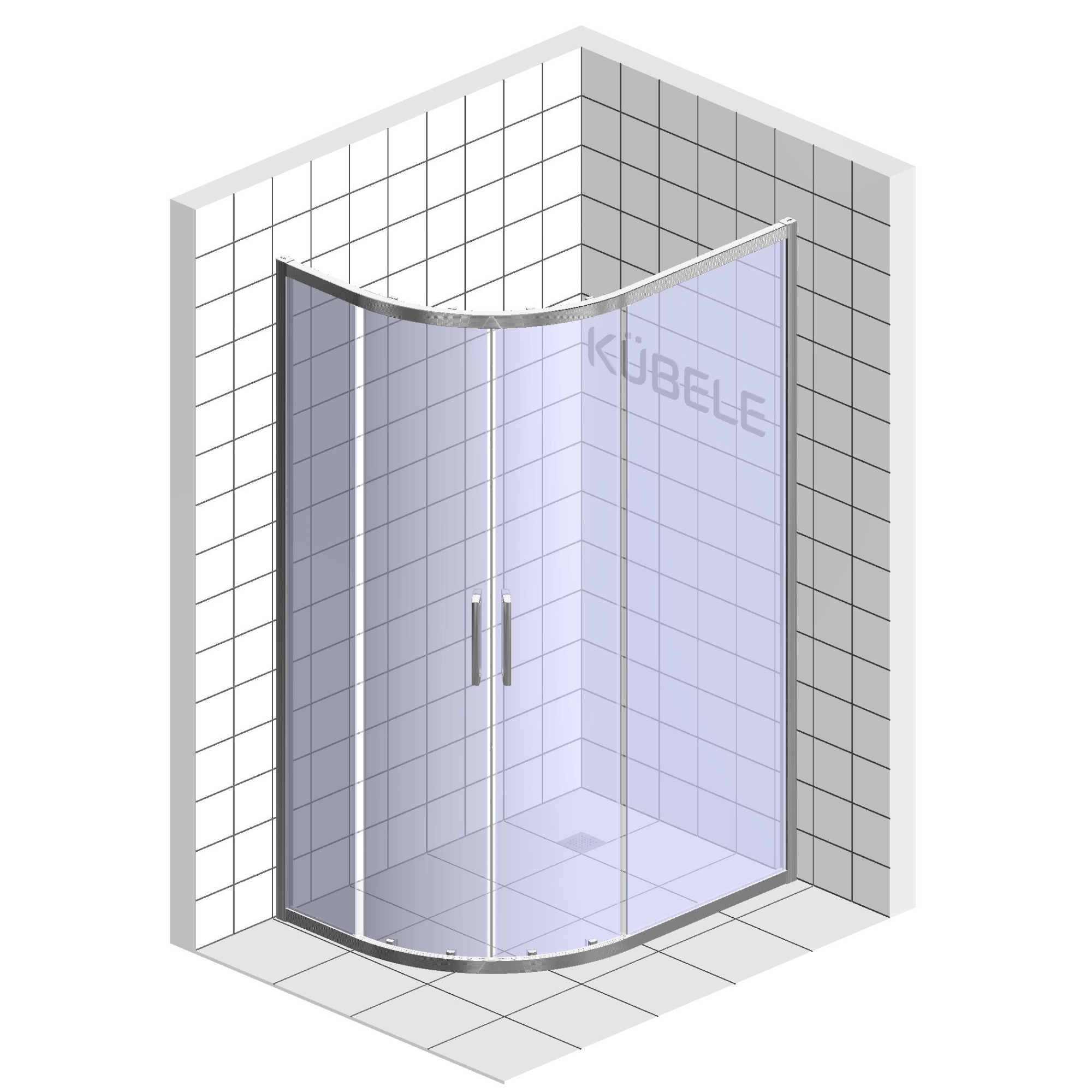 Душевой уголок Kubele DE018 RBG-MAT-MT 95х85