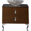 Тумба с раковиной Armadi Art NeoArt 80, шоколад с ручками Glaze хром, с ножками