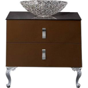Тумба с раковиной Armadi Art NeoArt 80, шоколад с ручками Glaze хром, с ножками