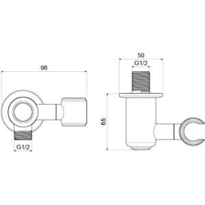 Шланговое подключение с держателем для душа Aquatek Классик AQ2462CR хром